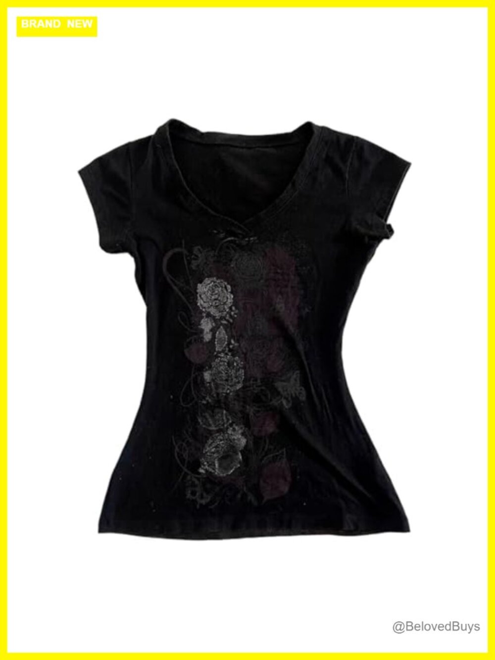 Women's Grunge Y2k Graphic Tee Short Sleeve Polyester Elastane Slim Fit
